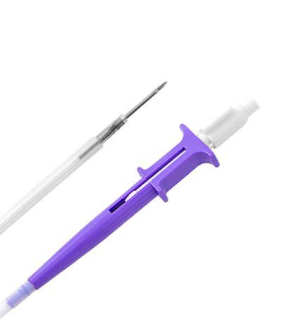 Aguja de inyección desechable para endoscopia con resorte
